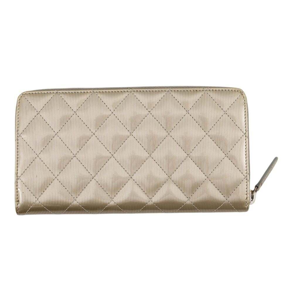 CHANEL Gold Leather Logo Wallet - Picture 3 of 16